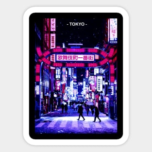 Tokyo Street Neon Synthwave Sticker